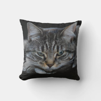 Wild african tiger cat picture, cat lover throw pillow