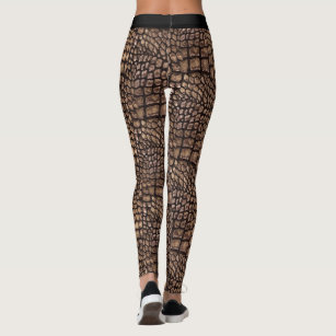 Green Alligator Skin Print Leggings & Yoga Pants