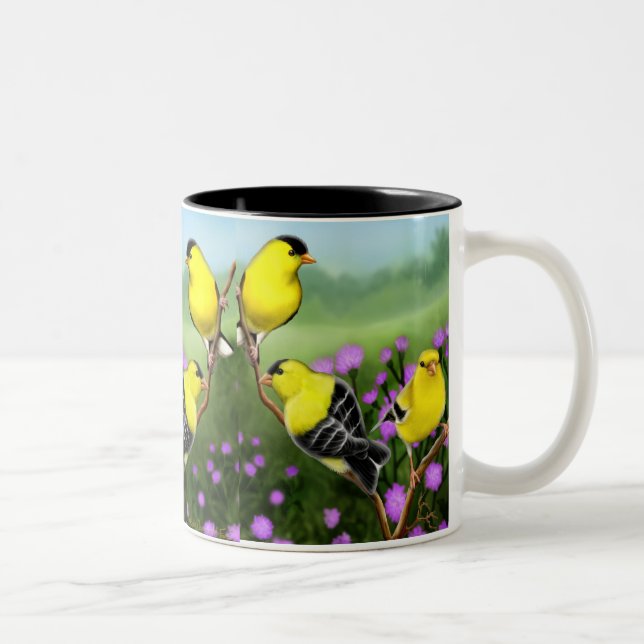Wild American Goldfinches Mug (Right)