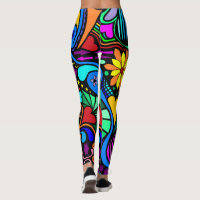 Bold Crazy Trendy Colorful Abstract Wild Chic Leggings