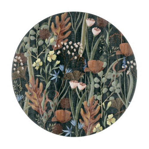 Wild and Dried Flowers Pattern Cutting Board