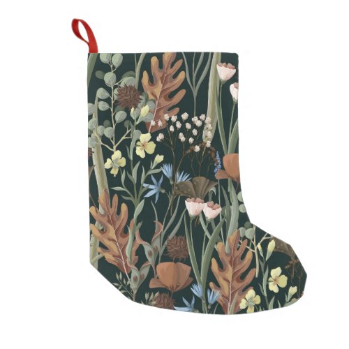 Wild and Dried Flowers Pattern Small Christmas Stocking