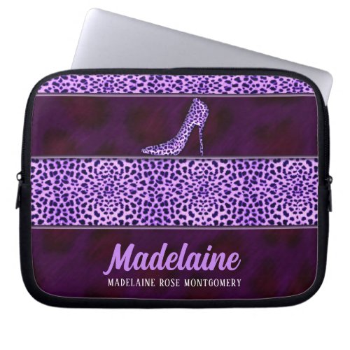 Wild and Feminine Purple Cheetah Print Laptop Sleeve
