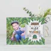 Wild and free 3rd birthday party photo invitation (Standing Front)