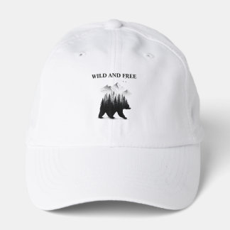 Wild and Free Bear Wilderness Forest Adventure Performance Cap