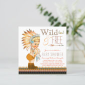 Wild and Free Boys Tribal Baby Shower Invitation (Standing Front)