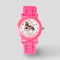 Wild and free brown Hackney horse girl custm gift Watch