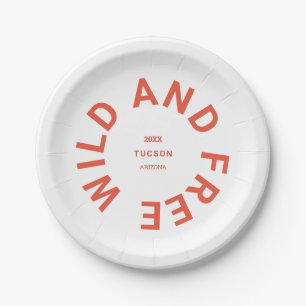 Wild And Free Burnt Orange Camping Theme Paper Plates