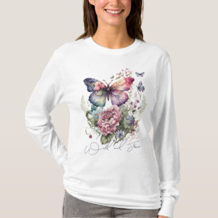 Wild And Free Butterfly Floral Wild Flowers T-Shirt