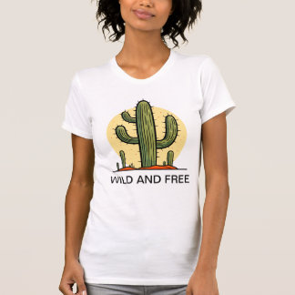 Wild and Free Cactus Succulent in Warm Tones T-Shirt