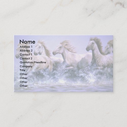 Wild and free Camargue Horses Business Card