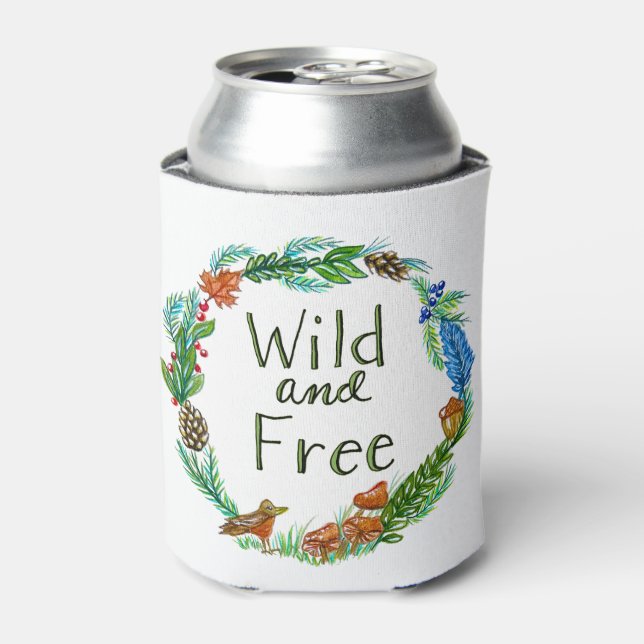 Wild and Free Can Cooler (Can Front)