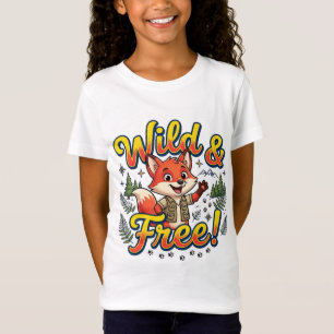 Wild And Free Cute Fox T-Shirt   Kids Nature 