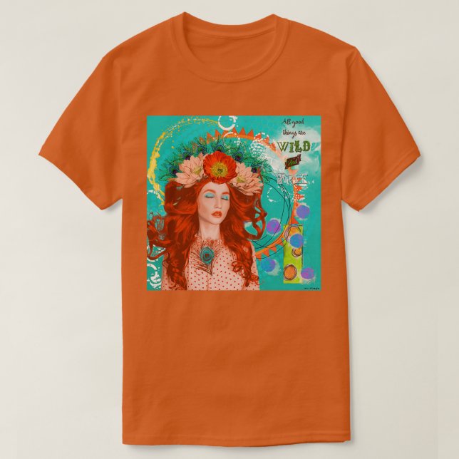 Wild and Free Digital Collage T-Shirt (Design Front)