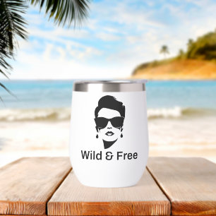 Wild and Free Divorce Single Woman Party Beach Thermal Wine Tumbler
