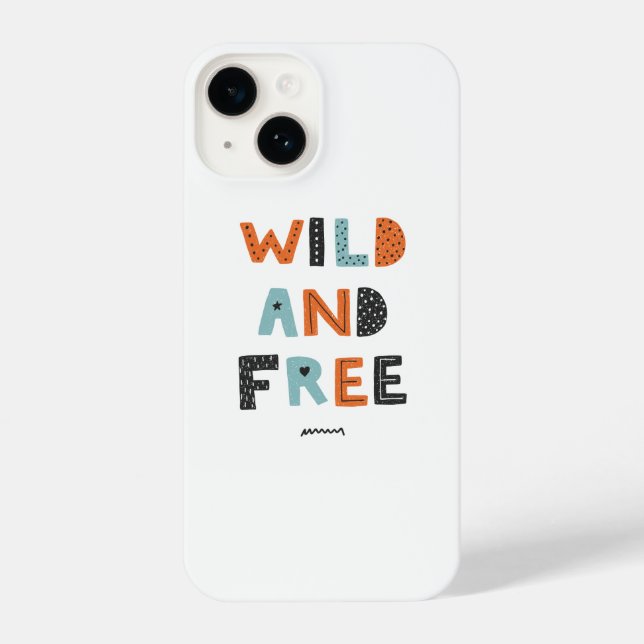 Wild and Free | Doodle Letters iPhone Case (Back)