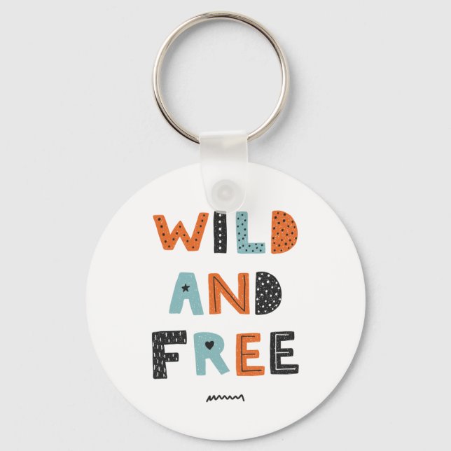 Wild and Free | Doodle Letters Keychain (Front)