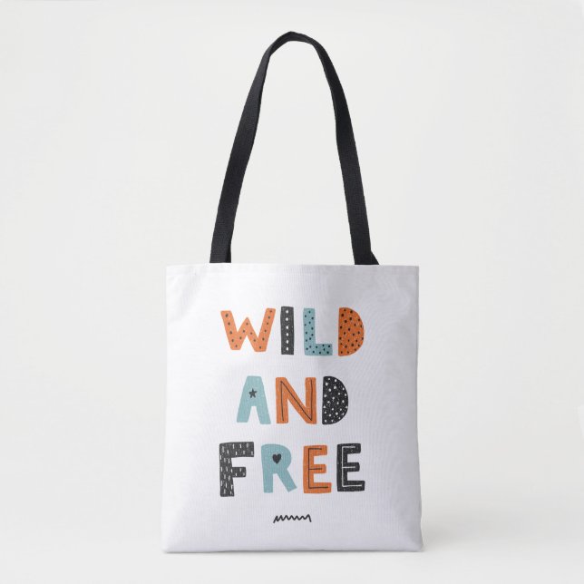 Wild and Free | Doodle Letters Tote Bag (Front)