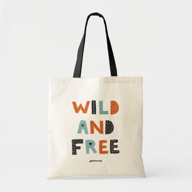 Wild and Free | Doodle Letters Tote Bag (Front)