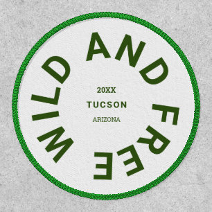 Wild And Free Forest Green Camping Theme Patch