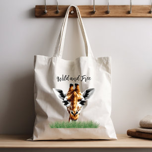 Wild And Free Giraffe Tote Bag