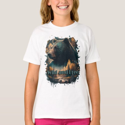 Wild and Free Grizzly Bear in Its Natural Habitat T_Shirt