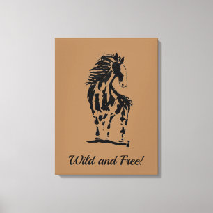 Wild and Free Horse Premium Wrapped Canvas (Gloss) Print