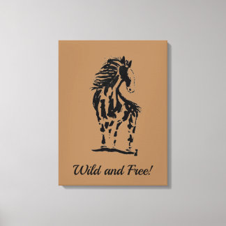 Wild and Free Horse Premium Wrapped Canvas (Gloss) Print