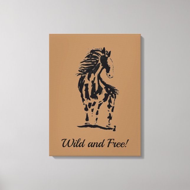 Wild and Free Horse Premium Wrapped Canvas (Gloss) Print (Front)