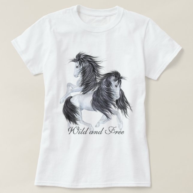 Wild and Free Horses T-Shirt (Design Front)