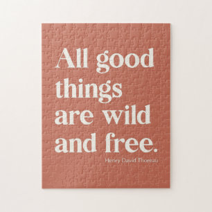 Wild and Free Inspirational Positivity Quote Jigsaw Puzzle