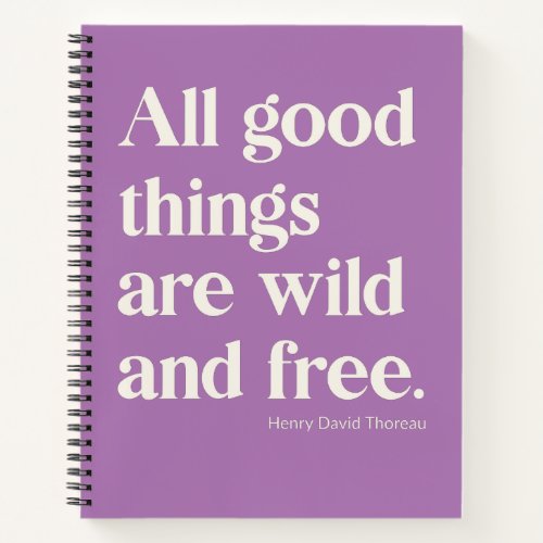 Wild and Free Inspirational Positivity Quote Notebook