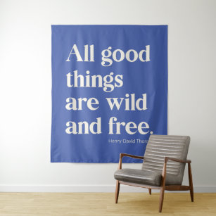 Wild and Free Inspirational Positivity Quote Tapestry