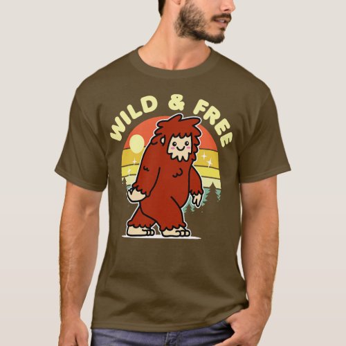 Wild and Free Kawaii Bigfoot T_Shirt