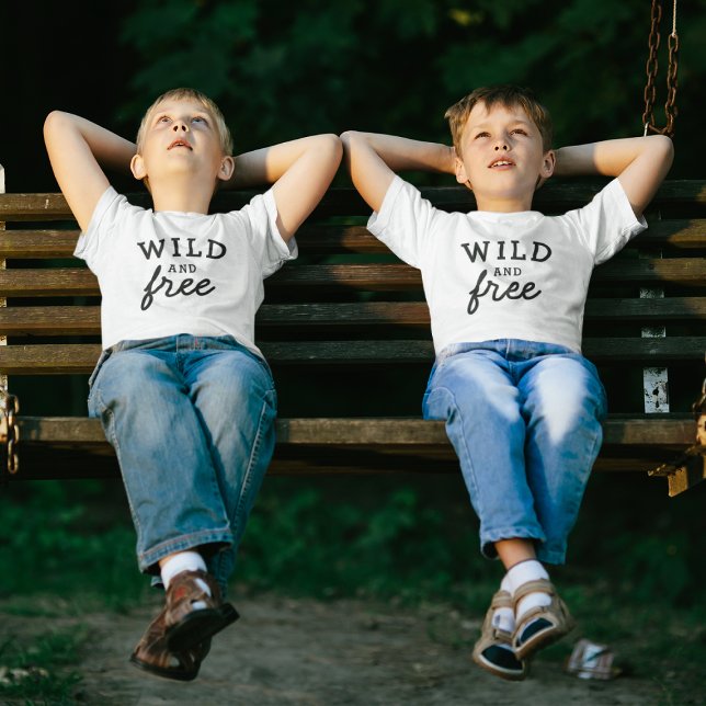 Wild and Free | Modern Minimalist Trendy Stylish T-Shirt (Creator Uploaded)
