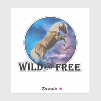 Wild and Free - Mustang Sticker