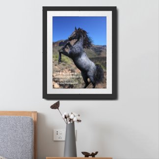Wild and Free - Rearing Horse Art Print with Quote