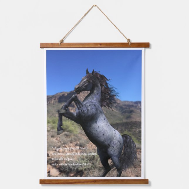 Wild and Free Rearing Horse  Hanging Tapestry (Front)