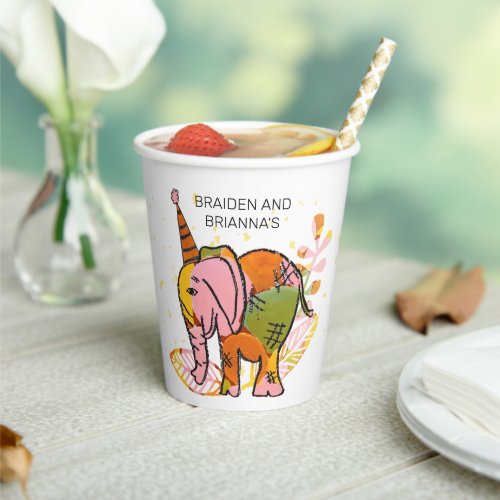 Wild and Free Safari Kid Joint Birthday Party Paper Cups