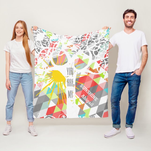 Wild and Free You Are My Sunshine Fleece Blanket (In Situ)