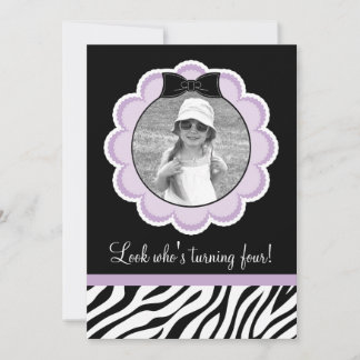Wild and Fun Zebra Birthday Party Invitation