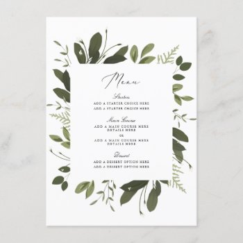 Wild And Green Menu Card by Whimzy_Designs at Zazzle