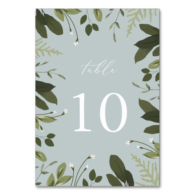 Wild and Green Table Number (Front)