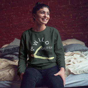 Wild And Gutsy Bold Cat Modern Design Personalized Sweatshirt