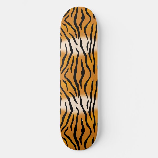 Wild and Natural Tiger Stripes Pattern Skateboard Deck (Front)