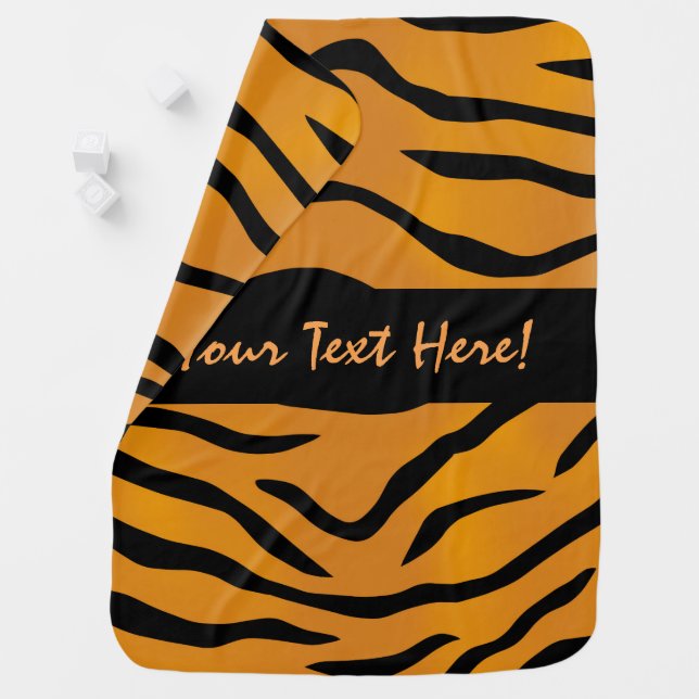 Wild and Natural Tiger Stripes Pattern Swaddle Blanket (In Situ)