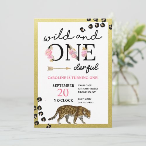 Wild and Onederful Cheetah Birthday Invitation
