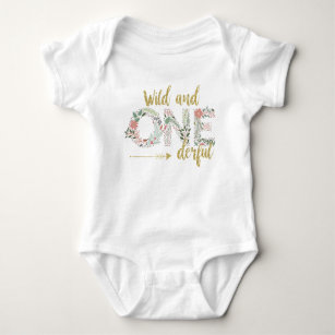 Wild and OneDerful First Birthday Baby Girl Baby Bodysuit