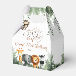 Wild And Onederful Jungle Safari 1st Birthday Favor Boxes