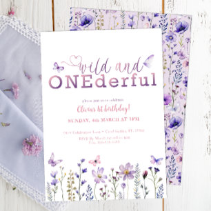 Wild and ONEderful Wildflower 1st Birthday Invite